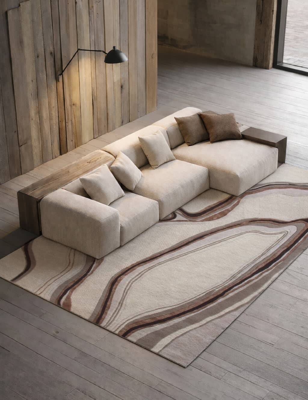 Moderner Teppich Lava Beige – Bild 2